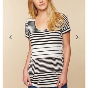 Motherhood Maternity Striped Nursing Tee
